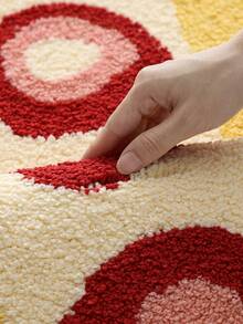 1pc Bathroom Floor Mat Carpet, Flocked Soft Touch, Cake Pattern, TPR Non-Slip Backing, Suitable For Kitchen, Outdoor, Indoor, Hallway, Bedroom, Living Room, Bedside, Machine Washable Easy To Clean, Autumn Bathroom Decor Rug - Multicolor - View 9