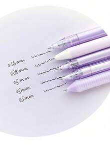 Juego de 5 bolígrafos de gel con estilo degradado rosa y rojo, tinta negra, punta de 0.5mm, apto para escribir y uso escolar - Rosa Pálido - Ver 10
