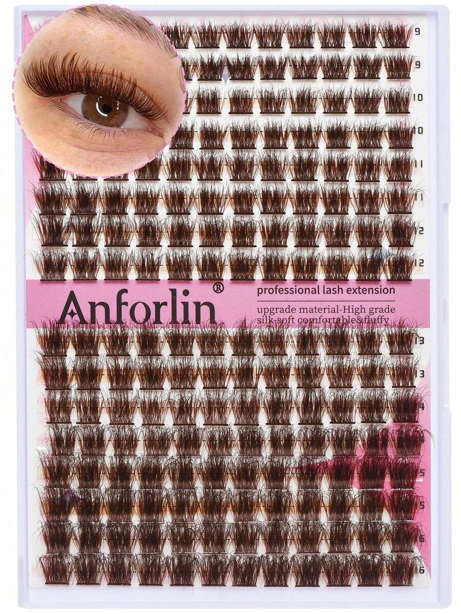 Cross-Style Voluminous DIY Large Capacity Segmented Long False Eyelash Clusters - C - View 1