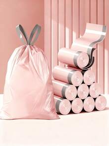 50 Pink Garbage Bags, Sturdy And Lightweight Disposable Kitchen Trash Bags Made From Durable Plastic, Suitable For Kitchens, Bathrooms, Home, And Household Items. Also Ideal For Home Christmas Decorations, Holiday Gifts,Non Tear Garbage Bag - Pink - View 10