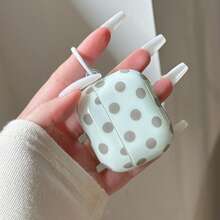 Korean Minimalist Dual-Color Polka Dot With Ring Earphone Case Compatible With AirPods Case 2/3/4/Pro/Pro2/Pro3, Shockproof Earphone Case, Gift, Fashion Accessory, Combining Aesthetics And Practicality - Mixed Colors - View 6