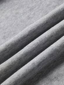 男士休閒純色抽繩大尺碼運動衫，春秋薄款，寬鬆版型 1XL-6XL，適合大尺碼人士 - 灰色 - 查看 6
