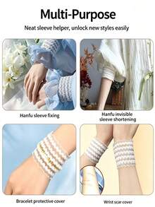 5/4/3/1 Pc Anti-Slip Cuff Straps, Wrist Lace Decorative Bands, Cuff Elastic Band, Suitable For Trench Coats, Sweaters, Jackets, Shirts, Sweatshirt, Suits, Etc., Comfortable And Non-Constricting, Removable Without Sewing, Length Adjustable - Multicolor - View 7