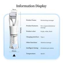 TOUCHBeauty 2-In-1 Portable Nano Facial Mist Sprayer With Vibration Massage, Constant Temperature Hot Compress Hydration Skincare Device, Built-In 1200mAh Rechargeable Facial Moisturizing Beauty Instrument, Suitable For Home And Travel Facial Care - 1 Pc - View 10