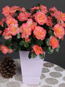 1PC 21 Flowers Per Stem, Artificial Azalea, Decorative Flower Arrangement, Suitable For Home Decor, Outdoor Garden Decoration, Wedding Decoration, Wedding Photography Props. - Multicolor - View 8