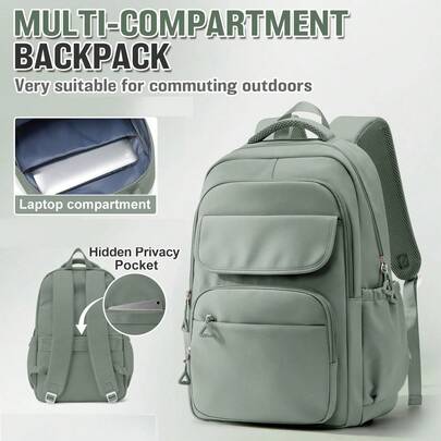 Large Capacity Waterproof Multi-Pocket Travel Backpack, Lightweight Casual Shoulder Bag, Fits 15.6 Inch Laptop, Durable Backpack Suitable For Work, School, Commute And Travel, Unisex