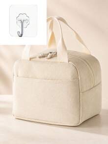 Solid Color Large Insulated Lunch Bag, Extra Large Capacity, Suitable For Office Workers And Students, Thickened Aluminum Foil Lining With Ice Pack, Reusable, Suitable For Camping And Travel - Multicolor - View 8