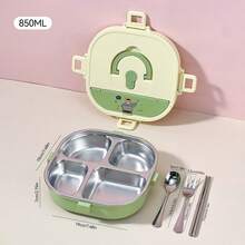 304 Stainless Steel Bento Box Adult, Cute Bento Box For School Student, Portable Stainless Steel Lunch Box With Handle And Cutlery, Leak-Proof Metal Lunch Box, Microwavable Small Lunch Containers With Lids, Japanese Bento Box - Multicolor - View 16