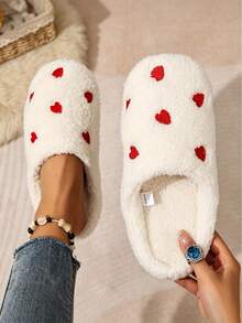 Soft Sole Embroidered Heart Warm Slippers - Quiet Slippers - Super Soft & Lightweight - Suitable For Floor Or Carpet Use, Halloween, Christmas Decoration, Home Decor, Comfortable, Bedroom - Multiple Styles - View 14