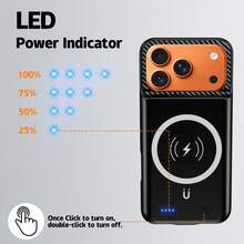 New 10000mAh Rechargeable Portable Battery Case With Magnetic Wireless Charging Case Extend Battery Pack Charger Cover Compatible For IPhone 17 Pro Max (6.9 Inch) - Black - View 5