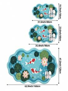DAJIANG 1PC Koi Fish Carpet Runner Area Rug Suitable Bathroom, Kitchen,Outdoor, Indoor, Runner Corridor, Bedroom, Living Room, Beside Throw Rugs Machine Washable Rug, Easy Clean Entryway Mat, Anti-Slip Backing Rugs For Bedroom Decor Bathroom Decor Fall Decor - Multicolor - View 2