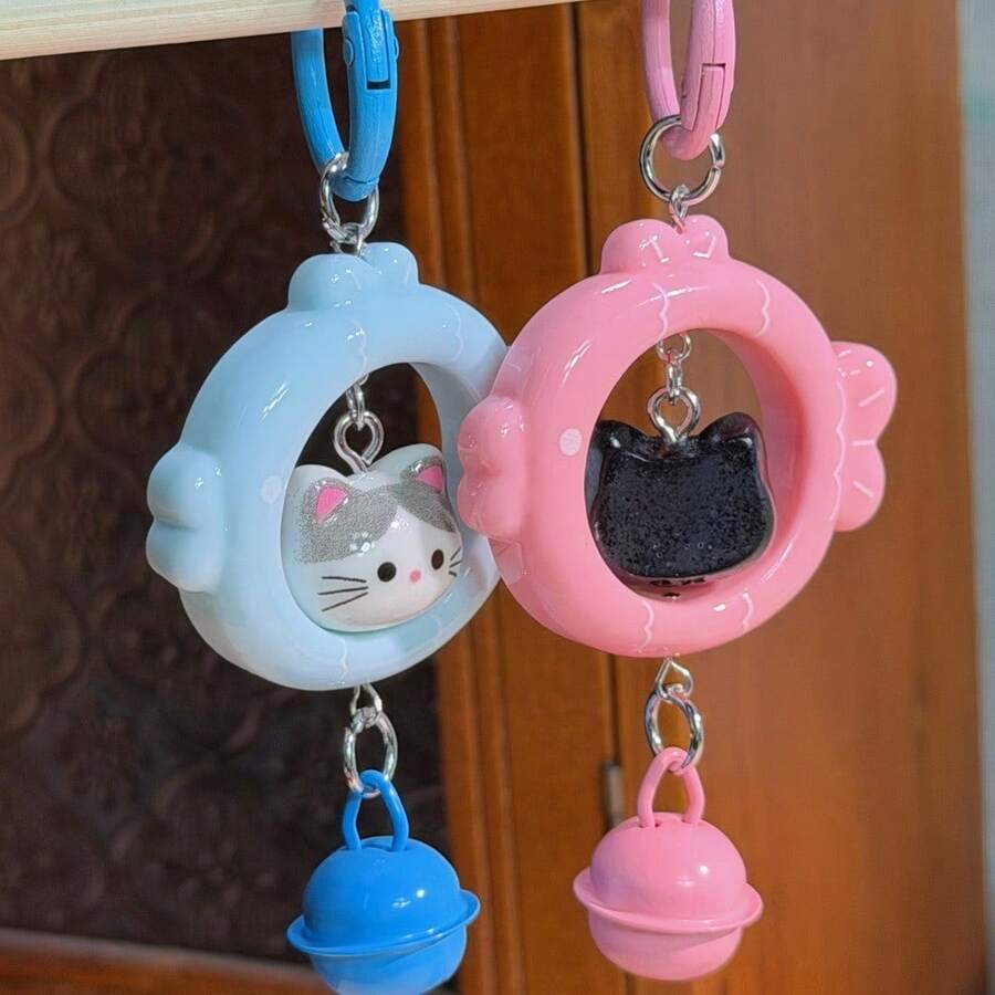 Cat Fish Keyring, Colorful 3D Bell Charm, Cute Bag Pendant, Couple Best Friend Gift Bag Accessories, Kawaii Cat Fish Keyring, Colorful 3D Bell Charm, Cute Bag Pendant, Couple Best Friend Gift Bag Accessories, Cat Fish Colorful 3D Bell Keyring, Cute Cartoon Pendant, Couple Best Friend Gift, Bag Charm, Backpack Pendant - Multicolor - View 1