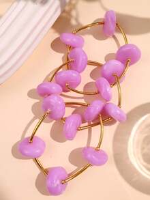 3件組 24mm 彩色不對稱大珠手鍊套組，Y2K 多巴胺風格手鍊，夏季百搭度假飾品 - 彩色 - 查看 12
