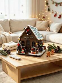 1 مجموعة DIY منزل خشبي لعيد الميلاد، نموذج بناء ثلاثي الأبعاد صغير، حرفة سهلة التجميع صديقة للمبتدئين ذات قيمة زخرفية ممتعة، للعرض على المكتب والرف في العطلات، إكسسوارات بألوان عشوائية ديكور فريد، هدية مثالية للبالغين ومحبي عيد الميلاد - أنماط متعددة - مشاهدة 4