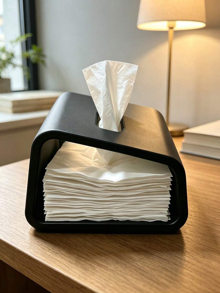 3D Printed Nordic Minimalist Hollow Tissue Box Open Visual Design Paper Towel Holder Home Living Room Coffee Table Bathroom Desktop Storage Box Rounded Corners Anti-Collision INS Style Simple Home Decor Ornament Multi-Color Options - Multicolor - View 1