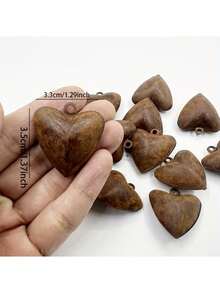 Rusty Metal Heart-Shaped Bell With Jingle Sound, Simple Pastoral Style Suitable For Holiday Decoration Pendant, Hanging Decor, Garden Decor, Home Decor, Scene Decor, Theme Party Decor - Multicolor - View 4