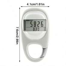 Pedometer 3D Walking Pedometer, Mini Counter, Portable Sports Step Counter With Carabiner Clip, Distance Tracking, Calorie Count, And Activity Time, Suitable For Sports Step Counting, For Men Women - Off-white - View 7