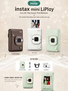 FujiFilm Mini LiPlay Digital Instant Camera, Phone Bluetooth Direct Connection Printing + Voice Recording QR Code Postcard, Anti-Waste Selfie Gadget - View 1