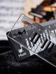 1pc Piano Key Pattern Straight Ruler, 15cm Musical Note Measuring Ruler For Music Student Stationery Gift - Color Style Randomized - View 3