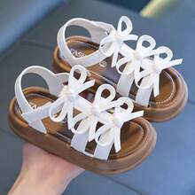 Girls' Fashion Sunny Sandals, Korean Style Hook And Loop, Soft Sole, Princess Design For Daily Wear And Outings - White - View 2