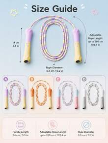 Adjustable Knot Jump Rope With Non-Slip Thumb Grip And Color-Coded Beads - Lightweight And Portable Jump Rope Suitable For Gyms, Travel, Beginners, Fitness Workouts, And Professional Training - Multi-Color Design To Suit Different Skill Levels. - Multicolor - View 10