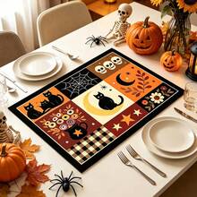 1pc Dish Drying Mat, Coffee Machine Mat, Halloween Black Cat Spider Web Decorative Dish Drying Mat, Absorbent Quick-Drying Anti-Drip, Protects Tabletop, Suitable For Kitchen Countertop, Dining Table, Easily Create Holiday Atmosphere, Multi-Purpose Drying Mat, Home Gift, Tabletop Decoration - XYLSD-983 - View 6