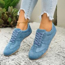 NOBLEARL Women's Spring/Autumn New German Sports Shoes, Round Toe Low-Top Casual Sneakers, Flat Sole, Comfortable, Versatile, Fashionable, Suitable For All Seasons - Dark Blue - View 10