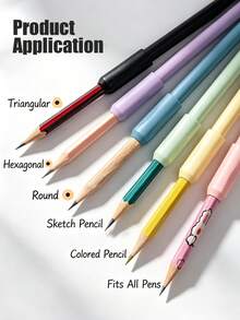 Macaron Color Pencil Extender, Student Pencil Holder, Sketching Colored Pencil Sleeve Extension Bar, Art Student Grip Tool, Back To School Essential - Multicolor - View 1