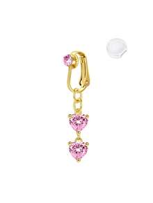 Fake Belly Ring Bell Button Rings Fake Belly Piercing Heart Butterfly Dangle Clip On Umbilical Navel Cartilage Earring Clip - Multicolor - View 14
