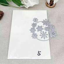 Circle Flowers Lace Metal Cutting Die Cuts, Wedding Lace Stencils DIY Crafts Cards Dies Cuts For DIY Embossing Card Making Photo Decorative Scrapbooking - MC490+5PCS Embossed Paper - View 4