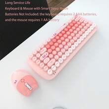 MOFII Candy 2.4G Wireless Keyboard And Mouse Combo, Round Keycaps Keyboard Mouse Set, Batteries Not Included For Laptop Desktop Home Office - View 9