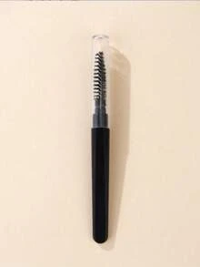 Portable Spiral Eyebrow Brush & Eyelash Comb With Dust-Proof Cap, Mini Brush For Travel Or Daily Use - Black - View 1