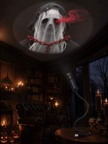 White Ghost Mood Light, Single Or Double Red Eye Styles, Portable USB Plug-In 360° Rotating Lamp For Spooky Bedroom Decor, Halloween Parties And Festive Home Styling - Multi-color light - View 8