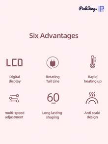 PinkSings Hair Straightening Iron With Hot Oil Treatment For Less Heat Damage, Wide Flat Iron With Essential Oil Roller For Hair Caring, 6 Temperature Settings - Pink - View 12