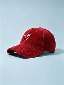 1pc Letter W Embroidered Corduroy Baseball Cap, Adjustable Soft Dad Hat, Unisex Casual Sun Hat For Outdoor Daily Travel - Multiple Styles - View 10