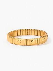 Vandermere 1pc Heart-Shaped Elastic Stainless Steel Bracelet, Suitable For Women's Daily Wear - Heart - View 10
