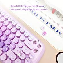 MOFII Candy 2.4G Wireless Keyboard And Mouse Combo, Round Keycaps Keyboard Mouse Set, Batteries Not Included For Laptop Desktop Home Office - View 3