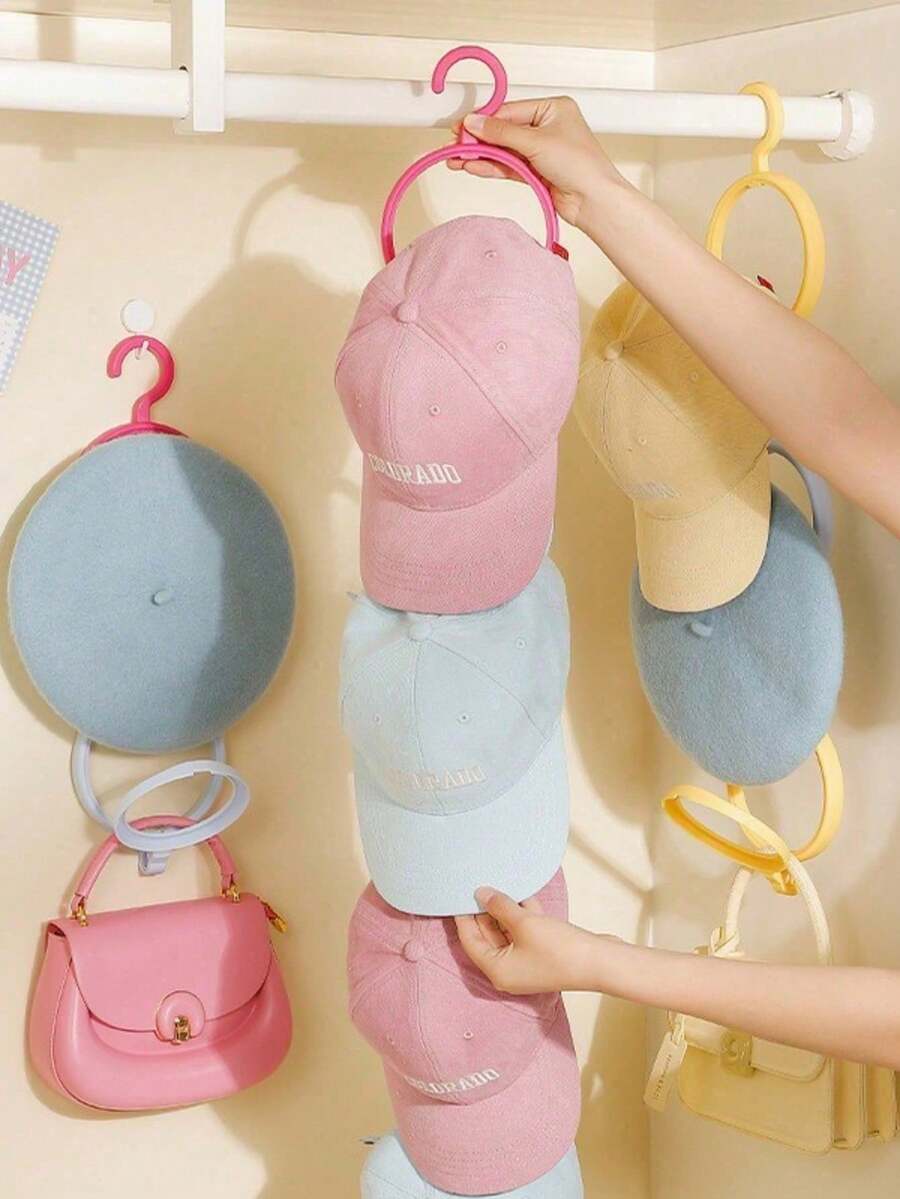 1件裝帽子掛架 鉤掛架 居家用門後壁掛式收納架 多功能儲物架 - A - 查看 1