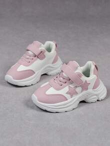 1 Pair All-Season Fashion Casual All-Match Versatile Comfortable Soft Sole Lightweight Lace-Up Flat Sneakers Mesh Breathable Back To School - Pink - View 3