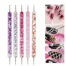 Nail Art Painting Brush Set, Dotting Pens, Flat Brushes, Suitable For Salon & Home Use - Multicolor - View 2