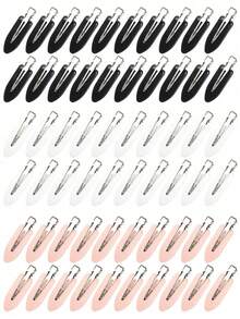 24pcs Seamless No-Crease Duckbill Hair Clips, Suitable For Makeup, Salon Hair Sectioning And Bangs, Black/Pink/White Hair Clips With Gift Box - Random - View 6