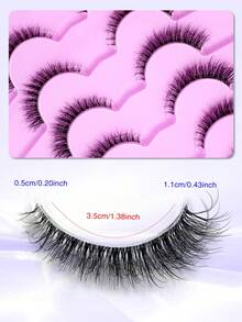 ENCHUW 6 Pairs False Eyelashes Wispy Lashes With Clear Band Natural Looking Wispy Cross Eyelash Fake Eyelashes For Party Lashes - Black - View 4