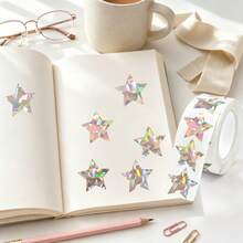 500pcs Holographic Star Stickers, Shiny Star Stickers, Holographic Stickers Suitable For Teachers, Parents, School, Learning, Training, Self-Adhesive Labels, Kids Party, Birthday, Incentive, Encouragement, Gift, Decoration, Stationery Stickers - Cartoon - View 5