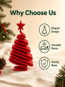 Minimalist Modern Small Christmas Tree Tabletop Decor - Elegant Compact Xmas Tree Ornament With Branches & Suitable For Living Room, Dining Table, Hallway, Cabinet - Lightweight Plastic Holiday Decoration For Small Spaces, Year-Round Use - Multicolor - View 4
