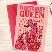 1/3 Set Birthday Queen Greeting Cards, Specially Designed For Her, Perfect For Friends And Family To Celebrate Her Special Day, Birthday Party And Gift Choice, Includes Envelope + Greeting Card, Her Celebration Card - A - View 2