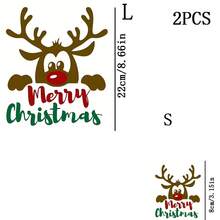 1/2/3pcs Christmas Reindeer Heat Transfer Stickers - Iron-On Patches Suitable For T-Shirts, Pillows, Backpacks And More - Multi-Color Washable Plastic Stickers - Multicolor - View 11