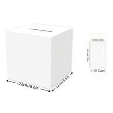 1 Set White Gold Foil 8.6in Memory Sharing Funeral Wedding Birthday Graduation Bridal Shower Guest Card Box Creative Decor - Pure White - View 10