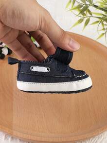 0-1 Years Old Fashion Versatile Blue Canvas Shoes, Infant Walking Shoes, Infant Sneakers, Indoor Home Shoes, Spring And Autumn. - Navy Blue - View 6