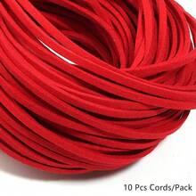 10pcs/Pack 2.5mm Korean Suede Square Cord 37.4 Inch/Pc Suitable For DIY Necklace Jewelry Making Colorful String Rope Gift Packaging Cord - 10 Pcs Cords/Pack - View 20