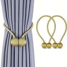 2pcs Magnetic Curtain Tiebacks With Rope, Earphone Shaped Curtain Clips, No-Drill Curtain Holders - Multi-color - View 2
